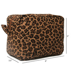 JIU HONG CHAO leopard canvas pouch is waterproof and durable for daily use.