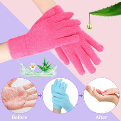 Jiuguva Aloe Gloves close-up shows aloe-infused fabric for soothing feel
