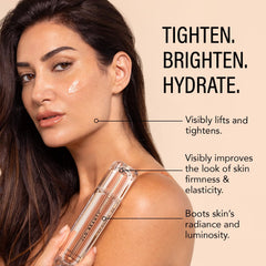 JLO Beauty Brightening Serum Terralume Complex illustration highlighting hydration