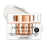 JLO Beauty SPF 30 moisturizer jar close-up highlighting daily hydration and sun protection.