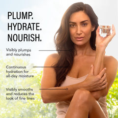 JLO BEAUTY moisturizer bottle pump demonstrating easy daily application for hydration.