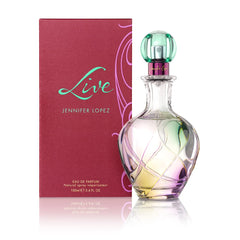 Jennifer Lopez Live EDP on dresser showcases premium packaging.