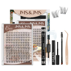 JMS&JMS Lash Clusters Kit packaging displays all-in-one DIY lash solution.