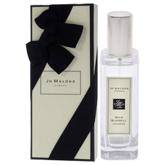 Jo Malone Wild Bluebell label highlights refined branding and scent notes.