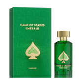 Jo Milano Game of Spades Emerald bottle, a unisex fragrance for daily confidence and stylish presence.