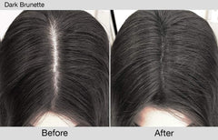 Dark Brunette shade powder swatch blends naturally at the hairline.