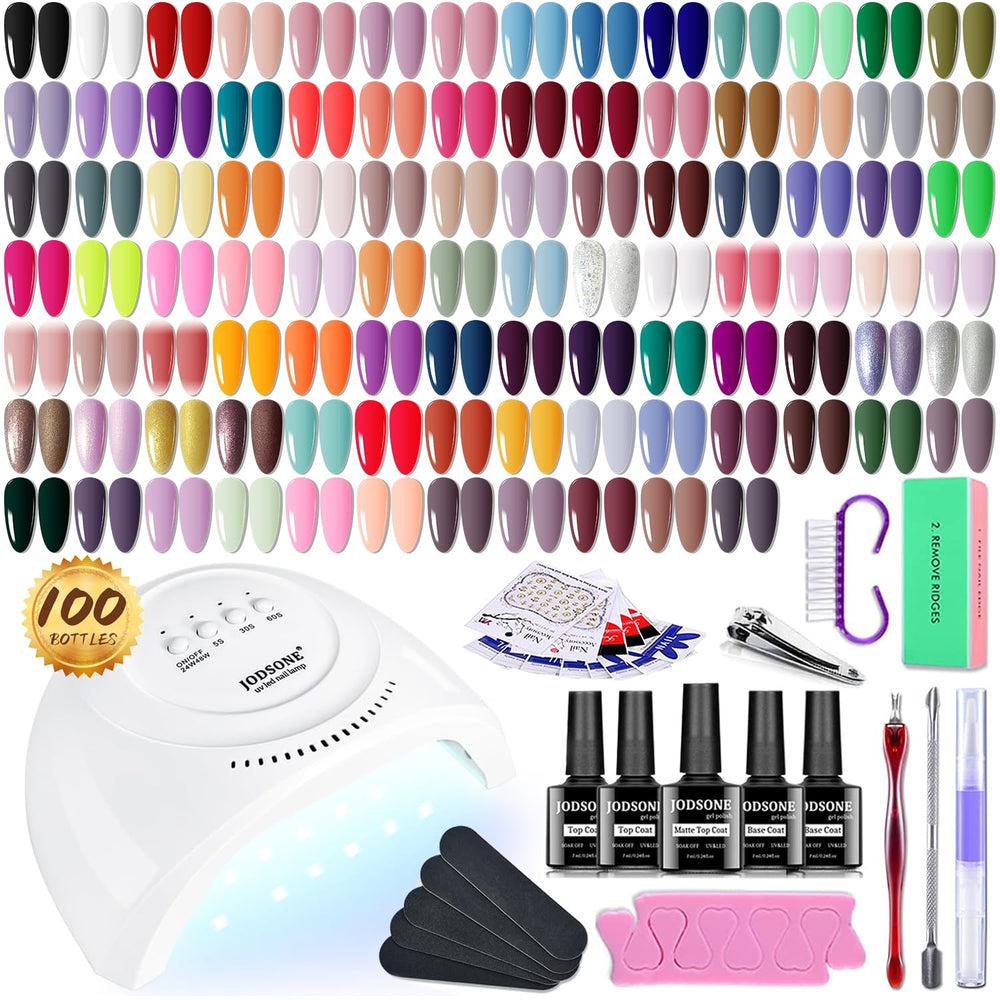 JODSONE 100-bottle gift box showing color variety for home nail art.