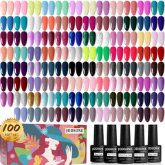 JODSONE starter set box shows vibrant gel colors for at-home manicures and seasonal looks.