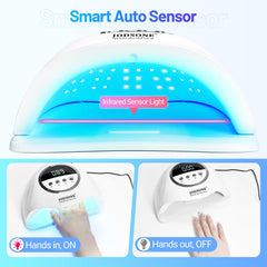 JODSONE U V LED Nail Lamp 320W | Gel Dryer with 72 Beads, 4 Timers, Auto Sensor
