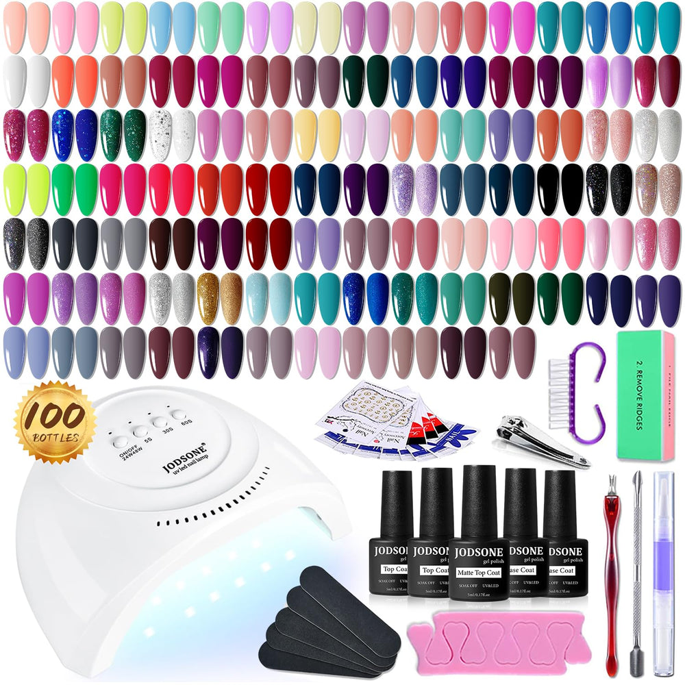 JODSONE 95-color gel polish bottles close-up for versatile at-home manicures.
