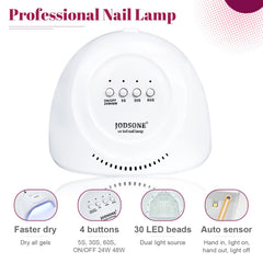 JODSONE smart nail lamp with large curing space for two hands.