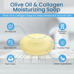 JOESOEF SKIN CARE olive oil and collagen soap-lather demonstrates gentle cleansing suitable for daily use