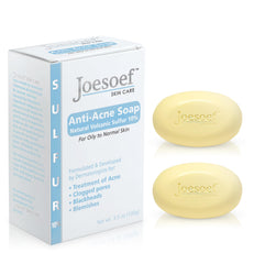 JOESOEF Sulfur Soap bar closeup for deep pore cleansing and clearer pores