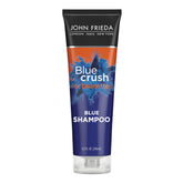 John Frieda Blue Crush Shampoo bottle for cooler brunette tones and color protection.