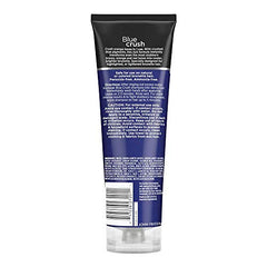 John Frieda Blue Crush Shampoo pour demonstrates quick brassy tone neutralization for brunettes.