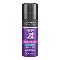 John Frieda Frizz Ease Moisture Barrier bottle offers all-day frizz control.