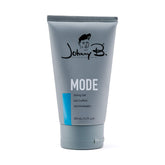 Johnny B Mode bottle closeup highlights thick, alcohol-free gel for medium to thick hair.