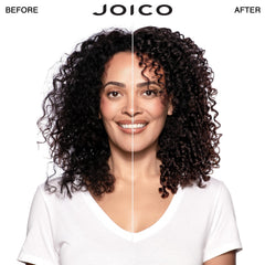 Joico Moisture Recovery conditioner bottle close-up showing smoothing for frizz-prone hair.