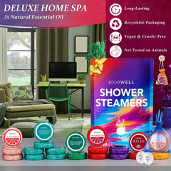 JoJowell shower-steamer-fragrance-closeup — highlighting natural essential oils for relaxing moments.
