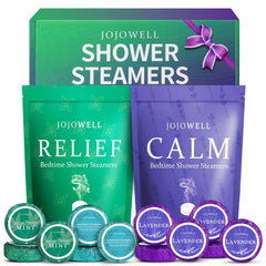 JoJowell gift box of twelve shower steamers delivers spa-like home relaxation.