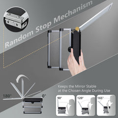 Joligrace 180-degree adjustable mirror for easy makeup access.