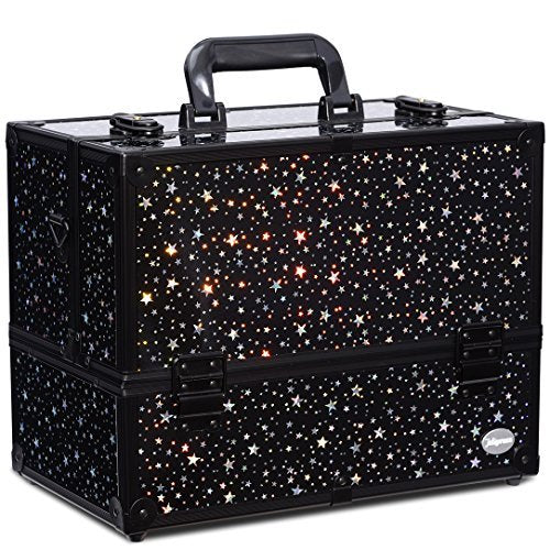 Joligrace makeup case star-pattern front view for stylish travel organization.