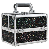 Joligrace makeup train case front view with star design for durable travel protection.