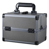Joligrace makeup train case iron-grey exterior for durable travel storage.