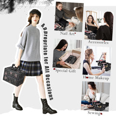 Joligrace makeup train case lock and key offers secure transport.
