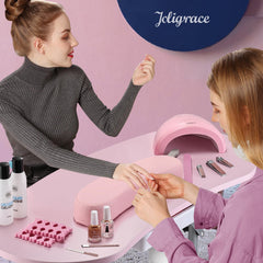 Joligrace manicure-table-drawer-layout highlights ample storage for tools and polish.