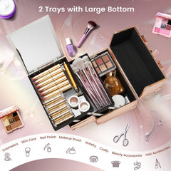 Joligrace makeup case mirror top for quick checks during dressing
