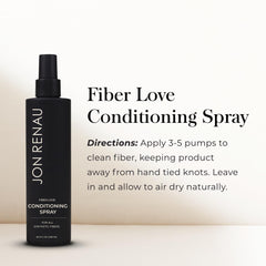 Jon Renau Fiber Love detangler releasing knots with gentle glide.