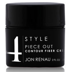 Jon Renau Piece Out Contour Fiber Creme bottle cap for portable styling.