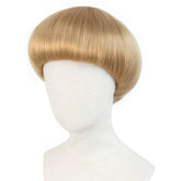JoneTing blonde mushroom wig bowl cut close-up for cosplay realism