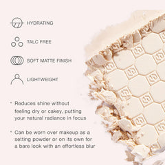 Jouer application shot at nose and T-zone shows oil control and diffused pores.