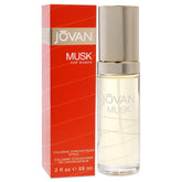 Jovan Musk Women EDC 2oz bottle showcases sleek design for on-the-go fragrance and everyday appeal.