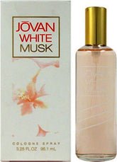 Jovan White Musk bottle-cap close-up with feminine design and premium fragrance.