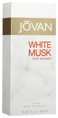 Jovan White Musk bottle side view showing classic travel-friendly design.