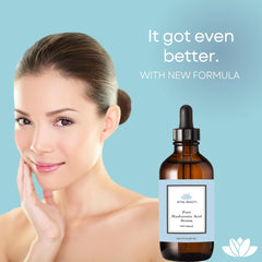JOYAL BEAUTY Hyaluronic Serum applied to face demonstrates quick absorption.