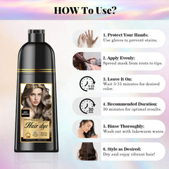 Joyful Young ash brown dye shampoo nourishing oil-rich formula adds softness.