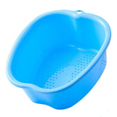 JoyMay foot soaking basin blue side view offers a spacious home spa experience for tired feet.
