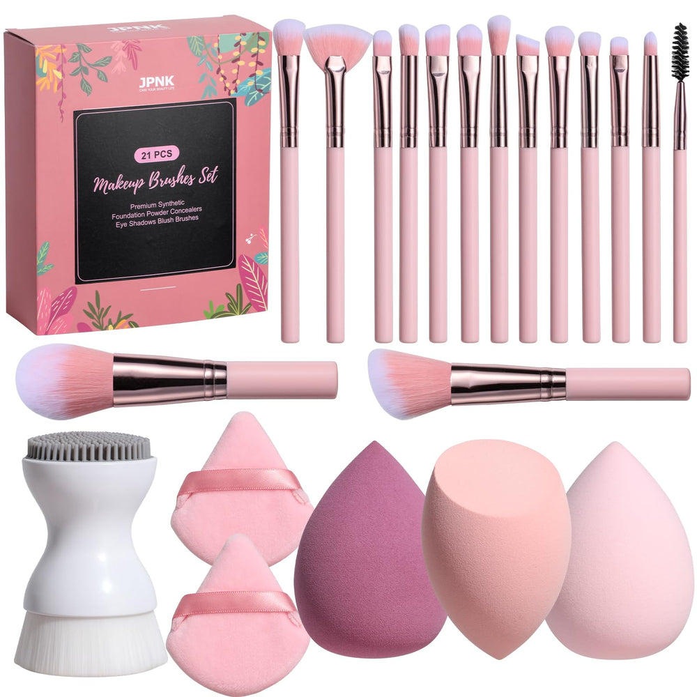JPNK makeup brushes set 21pcs kit for flawless application and professional results.