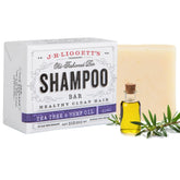 J.R.LIGGETT'S Tea Tree Shampoo Bar packaging highlights eco-friendly design for sensitive hair care