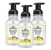 J.R. Watkins foaming hand soap with lemon pump bottle for refreshing cleansing.
