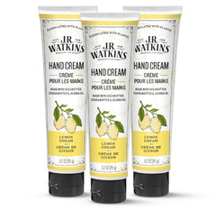 J.R. Watkins hand cream Lemon Cream jar three-pack for daily nourishing hydration.