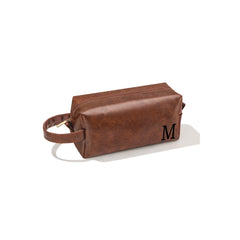 JSENGIFT men's toiletry bag Initial M front view for organized travel