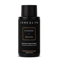 JSHealth Purifying Keratin Shampoo bottle supports healthier scalp and vibrant hair.