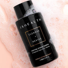 JSHealth Purifying Keratin Shampoo lather emphasizes cleansing with gentle, sulfate-free formula.