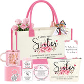 JTENGTOP sister gift basket pink tote bag for stylish daily organization.