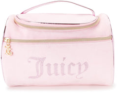Juicy Couture pink makeup bag compact travel size fits neatly in luggage and weekend bags.